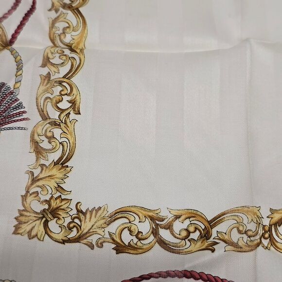 Roberta di Camerino Vintage Cotton Handkerchief Neckerchief Bandana Tassels - Picture 6 of 9